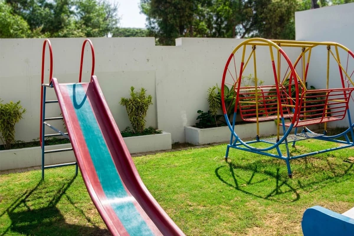 Children play area slide