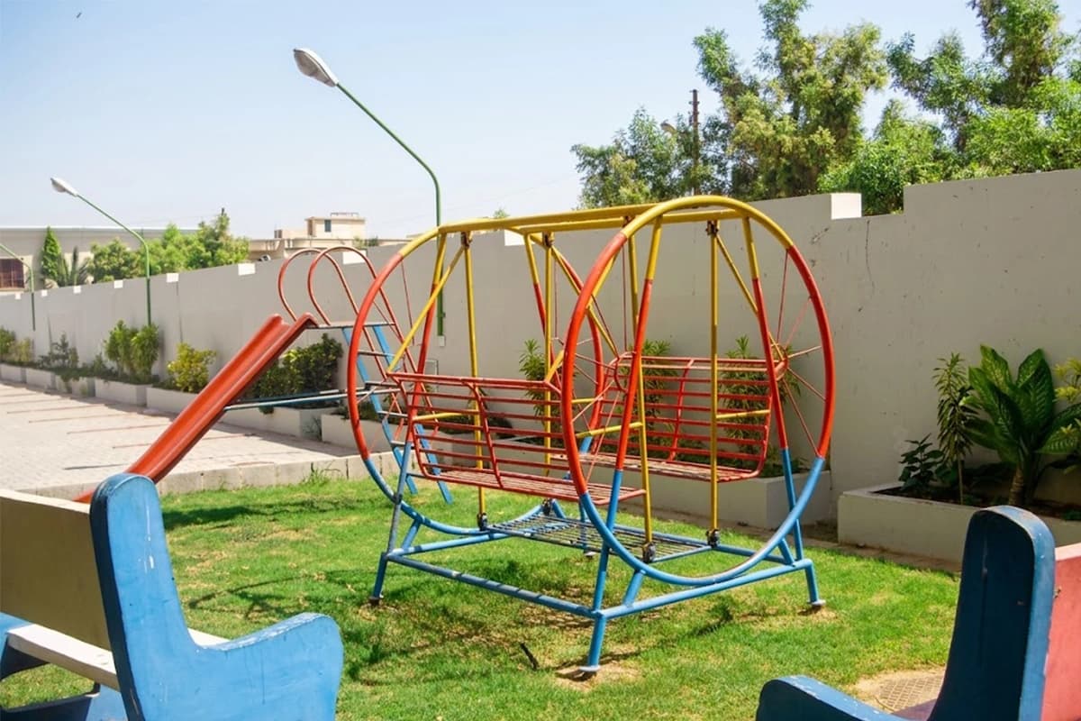 Children play area swings