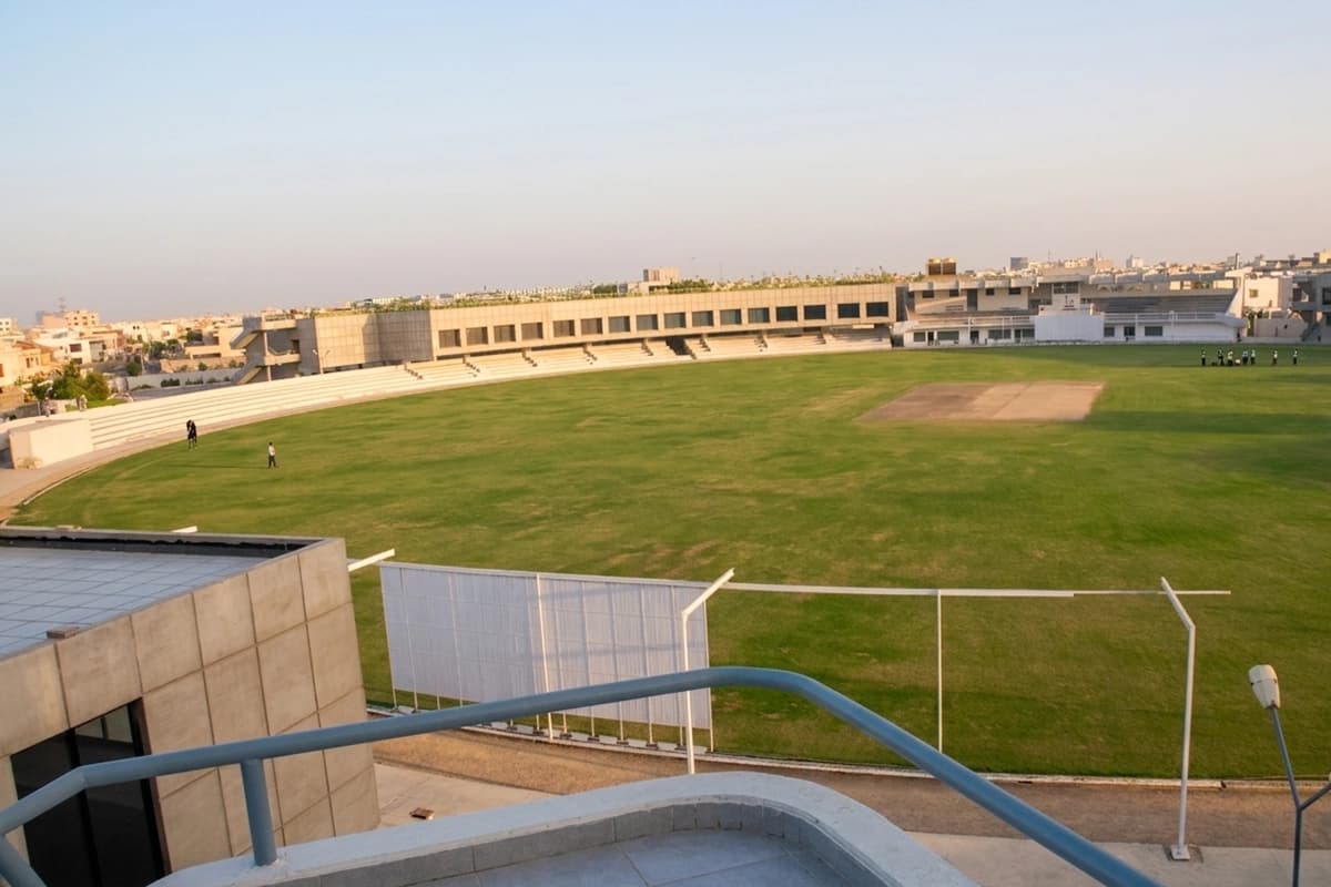 Cricket stadium ground overview