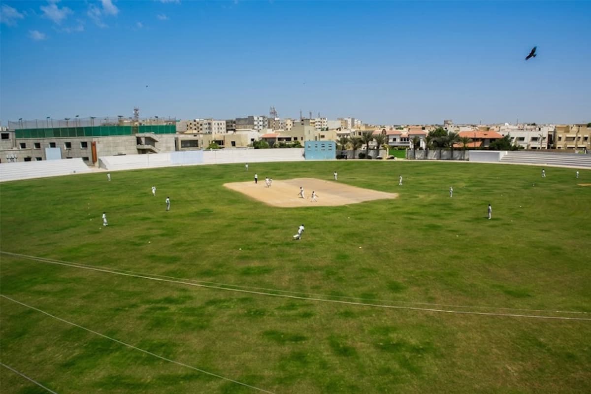 A Test match being played at the stadium