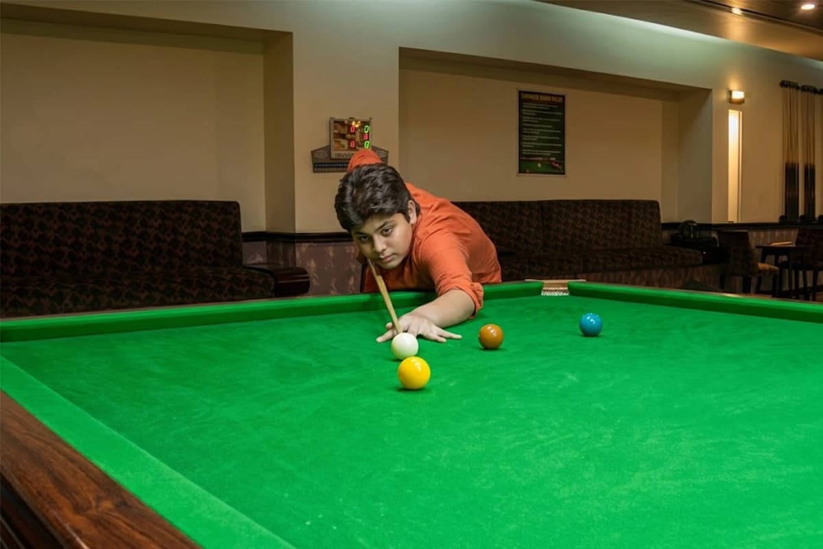 Snooker room young player