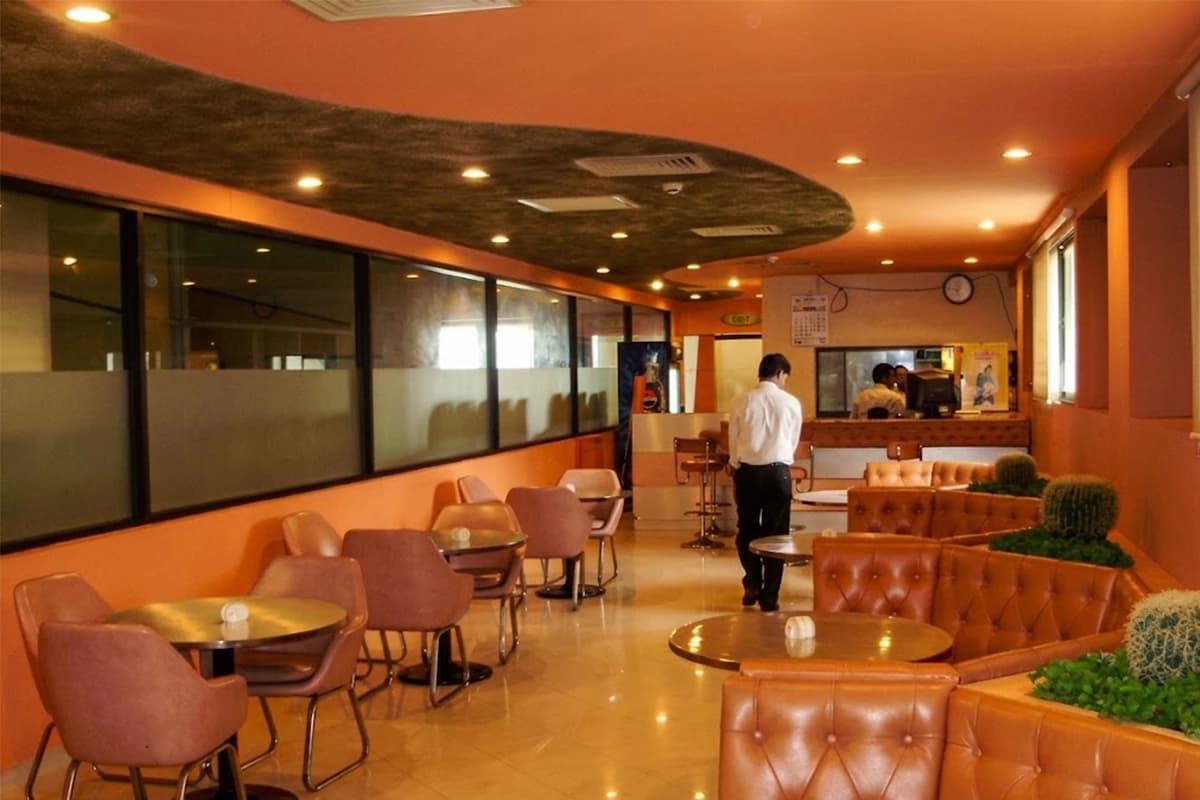 Sports cafe interior seating