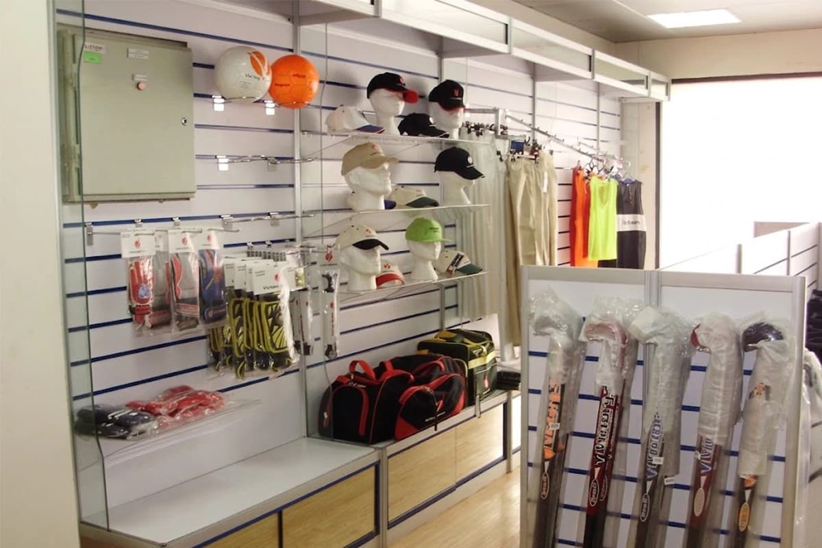Victory sports shop merchandise display