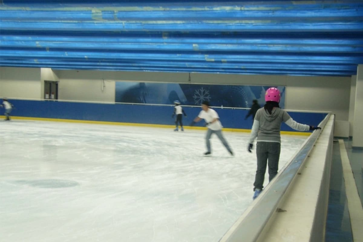 Ice rink children skating