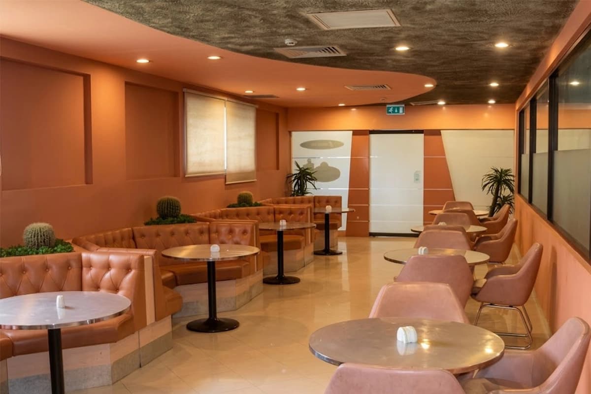Sports cafe booth seating